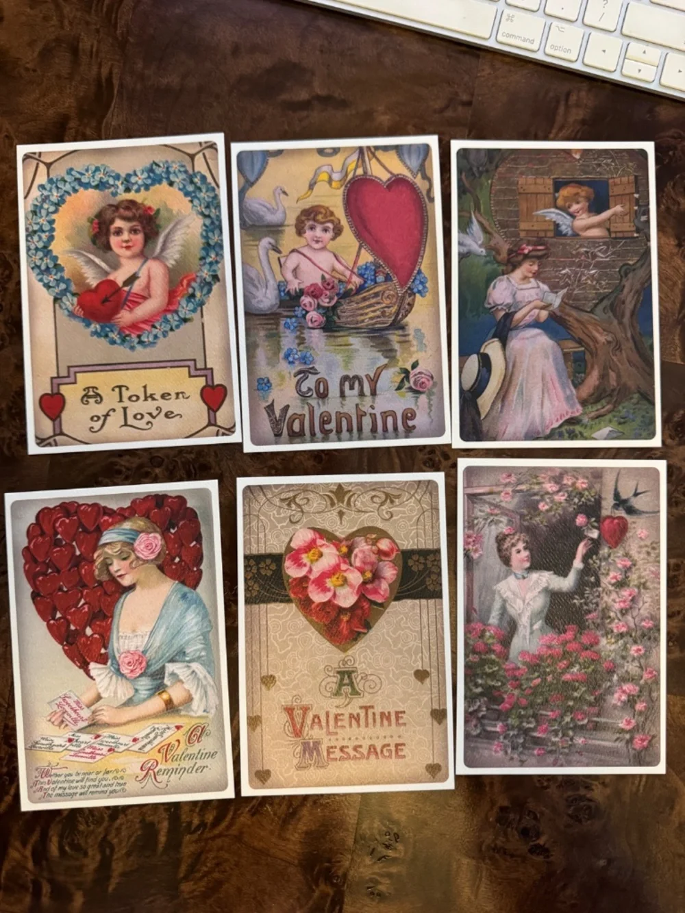 4-Pack of Vintage Retro Love Valentines Postcards - Brand New
